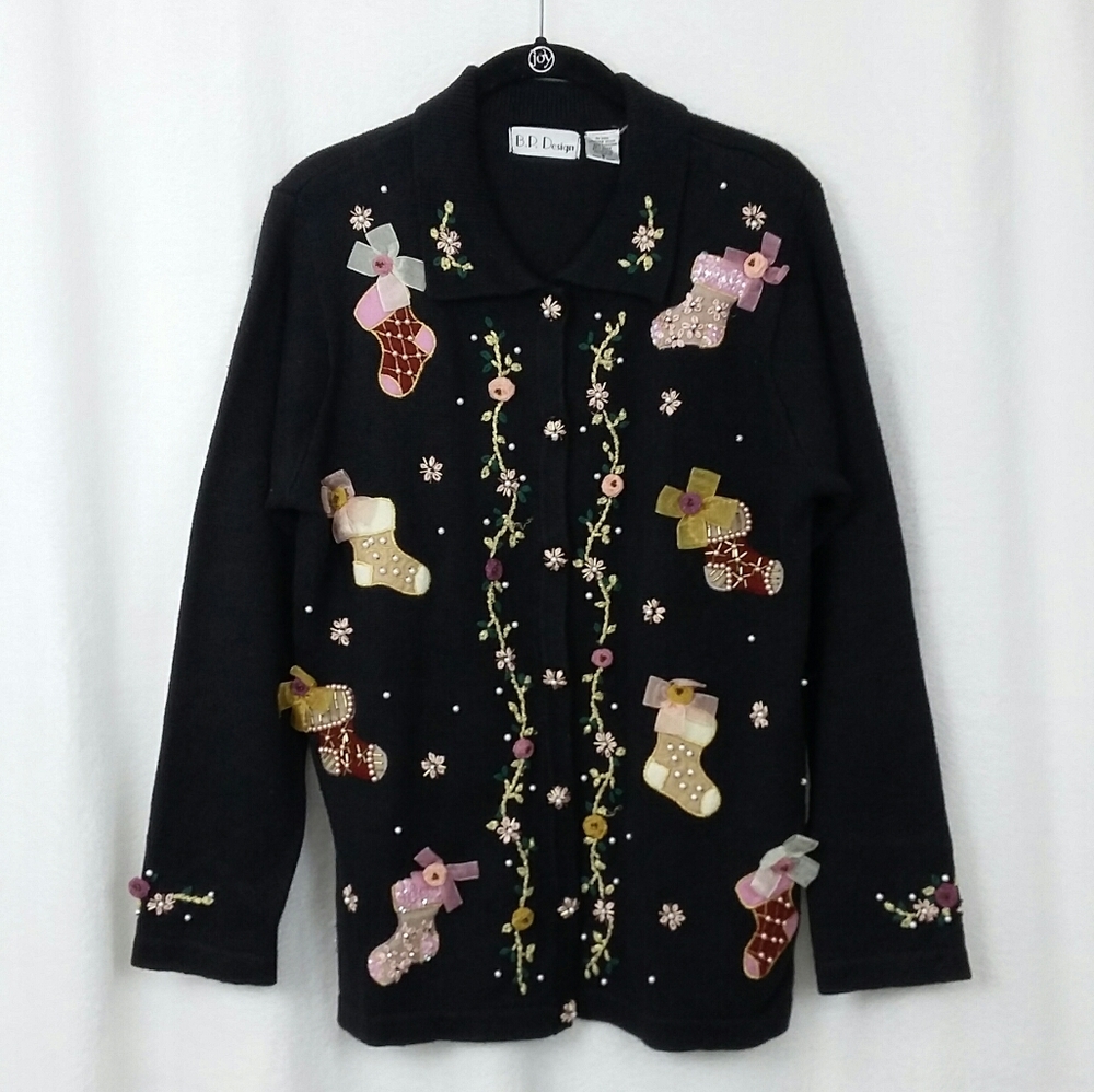 B. P. Design Embellished Christmas Stocking Sweater